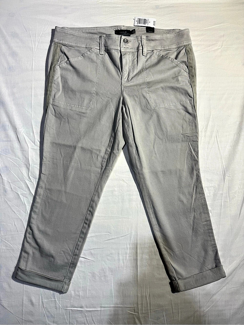 Torrid Aviator Crop Pants Women’s Size 14 Beige Twill Stone NWT